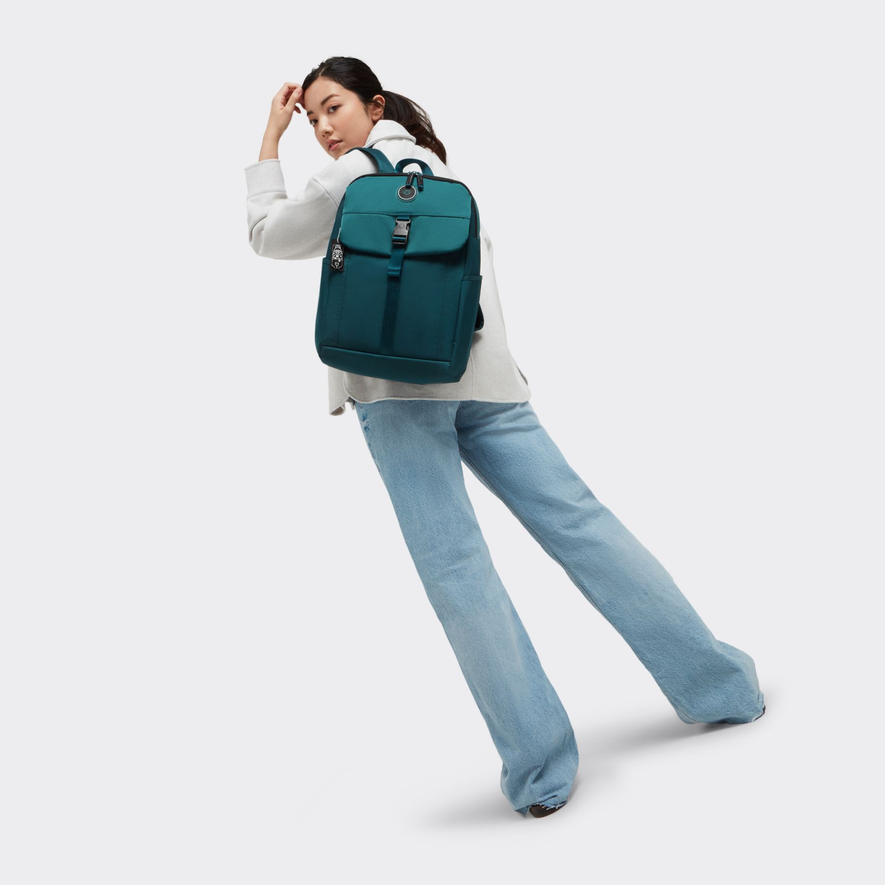GENADI MILD Grand Sac à Dos à Boucle avec Compartiment pour Ordinateur - Bold Emerald Me