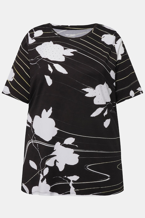 T-Shirt, Pima Cotton, A-Linie, Rundhals, Halbarm