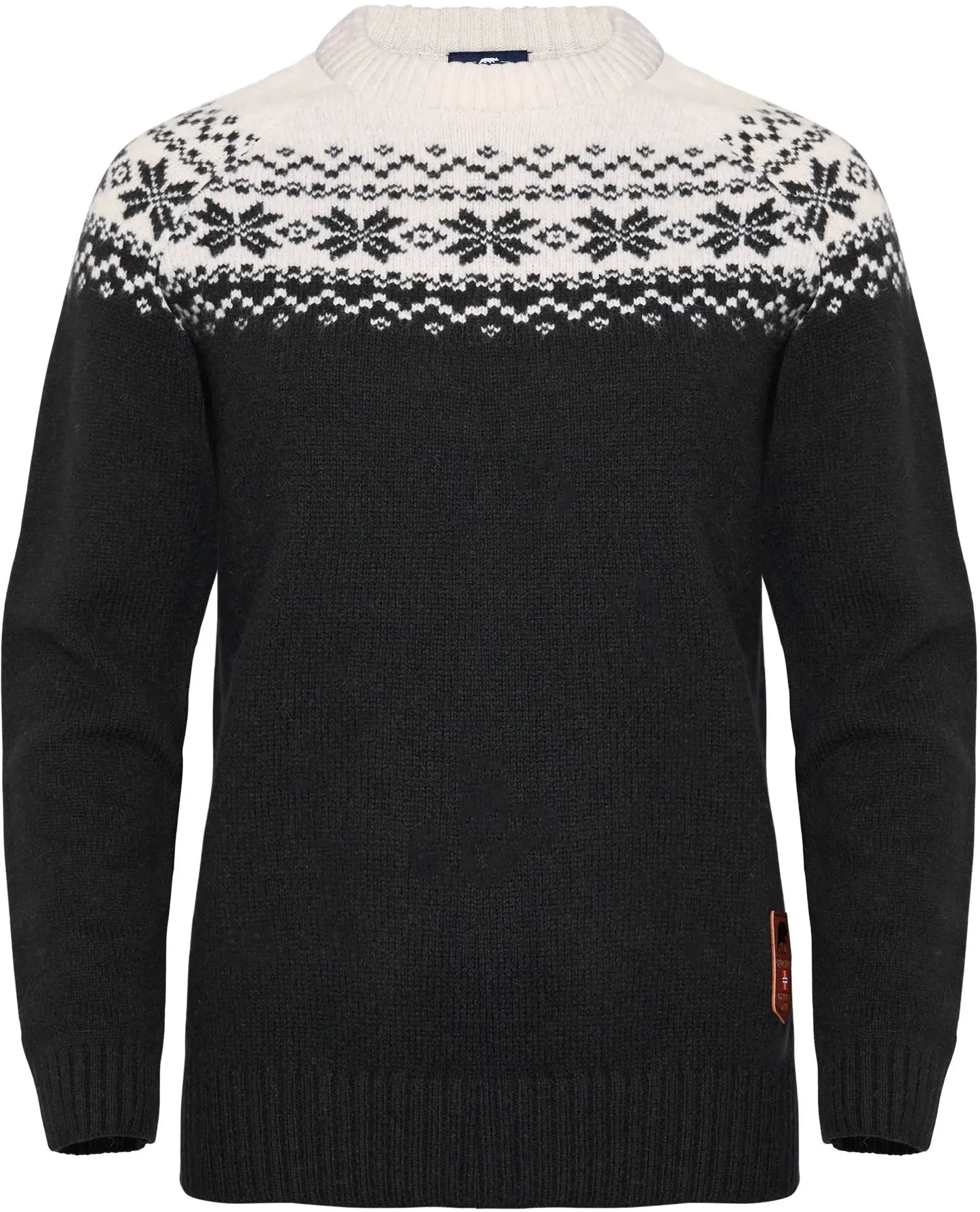Gridarmor Women’s Snøkrystall Round Neck Ullgenser Black/White