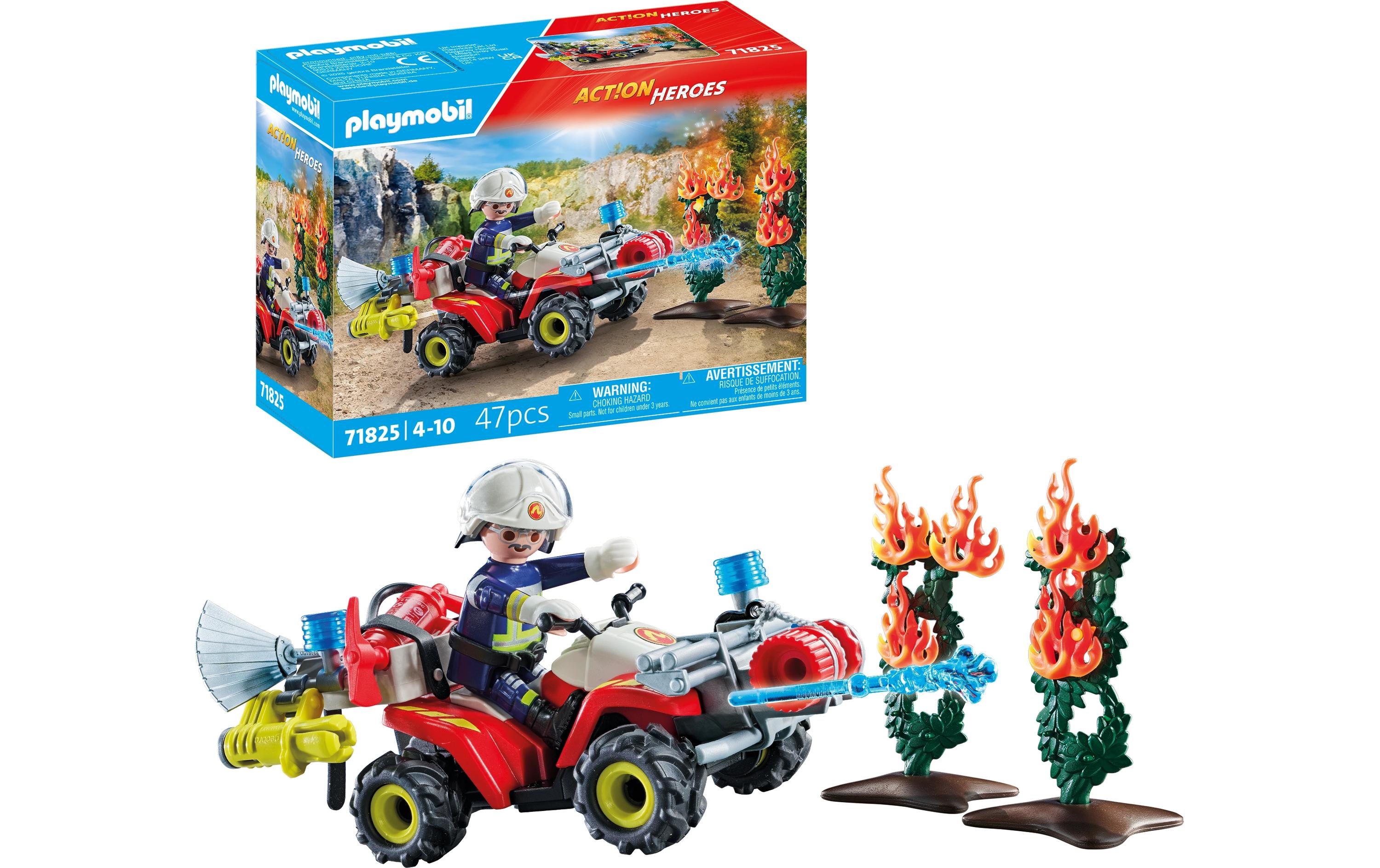 Action Heroes Feuerwehr Quad löscht Heckenbrand 71825Spielfiguren-Set