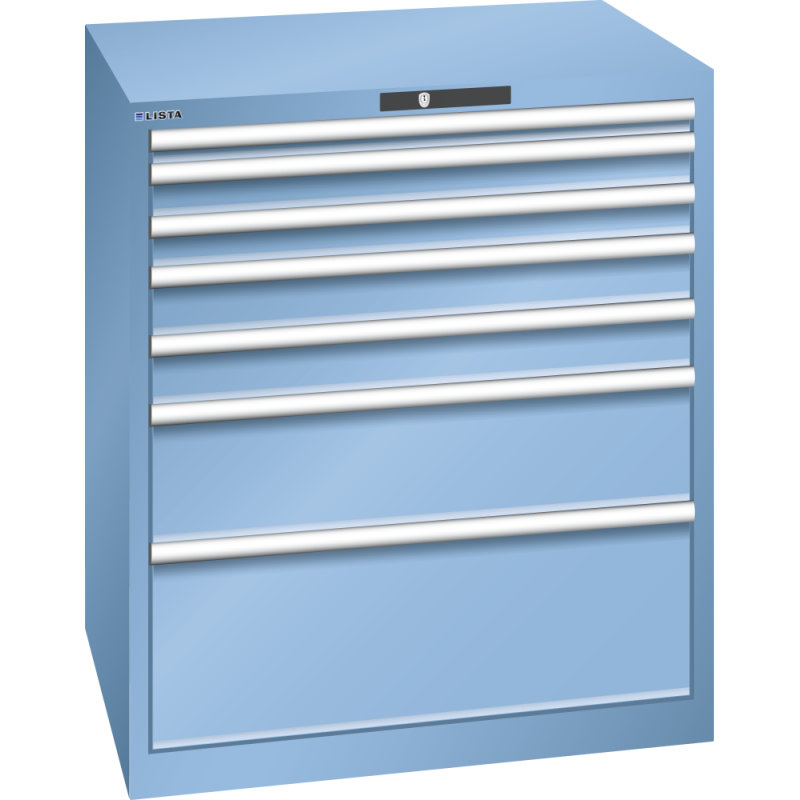 Armoire à tiroirs Lista 45 x 36E  H 100 x L 87 x P 72,5 cm 7 tiroirs Key Lock
