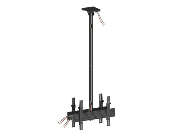 Multibrackets M Ceiling Mount Pro MBC1UX2 - Monteringssæt (loftsplade, loftspladeafdækning, 4 vippearme, 2 pæleklemmer, 2 skinner, 2 forlængerrør (80 cm)) - for 2 LCD displays - aluminium, stål - sort - skærmstørrelse: 40
