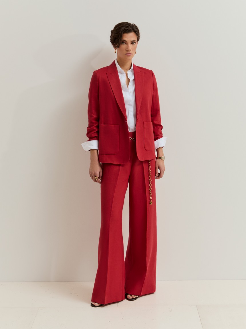 Blazer regular fit em linho