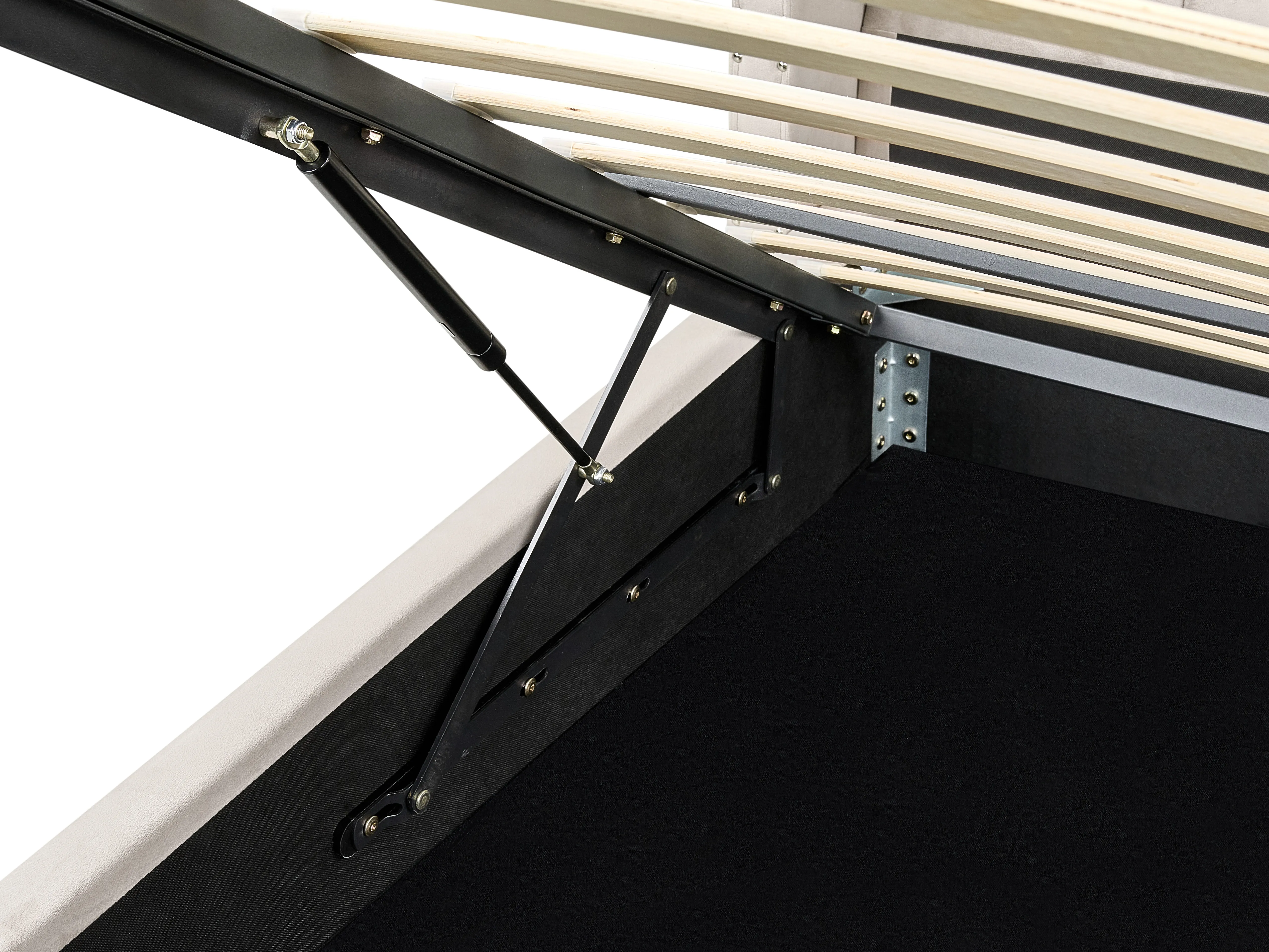 Bed met opbergruimte Fluweel LUBBON 140 x 200 cm Taupe
