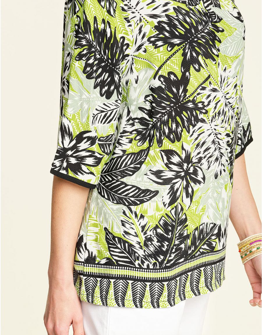 Blouse verte feuillages
