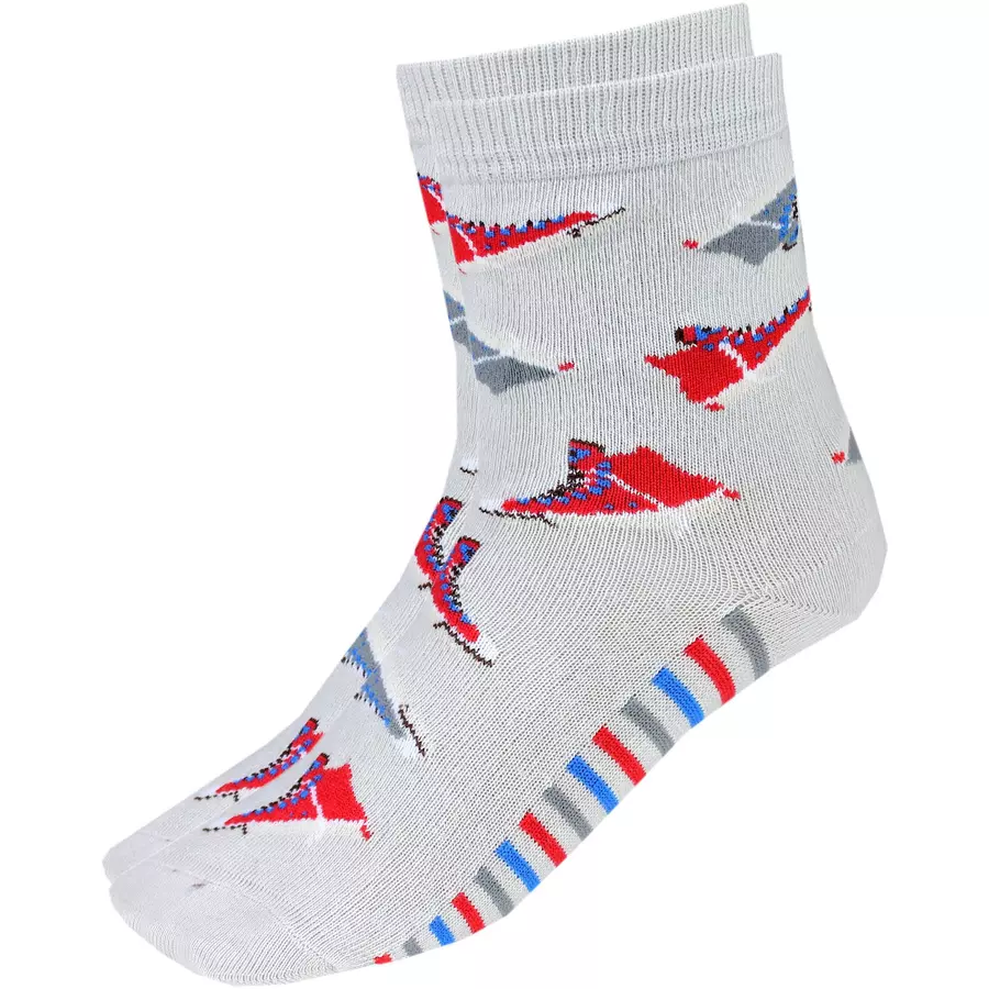 TupTam Kinder Socken Mädchen Jungen Bunt Gemustert 6er Pack hellgrau