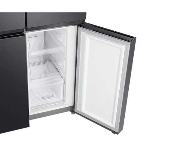 Samsung RF48A401EB4/EO, Fritstående, Fransk dør, Sort, LED, På døren, Hærdet glas