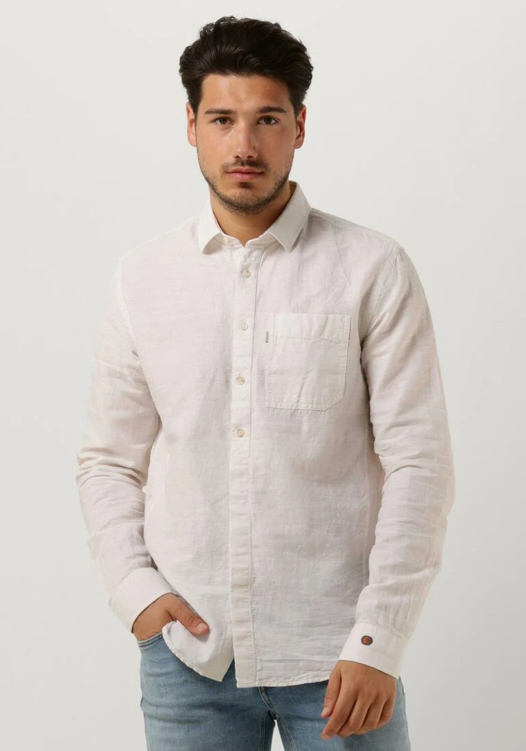 CAST IRON witte cast iron casual overhemd long sleeve shirt co li dobby