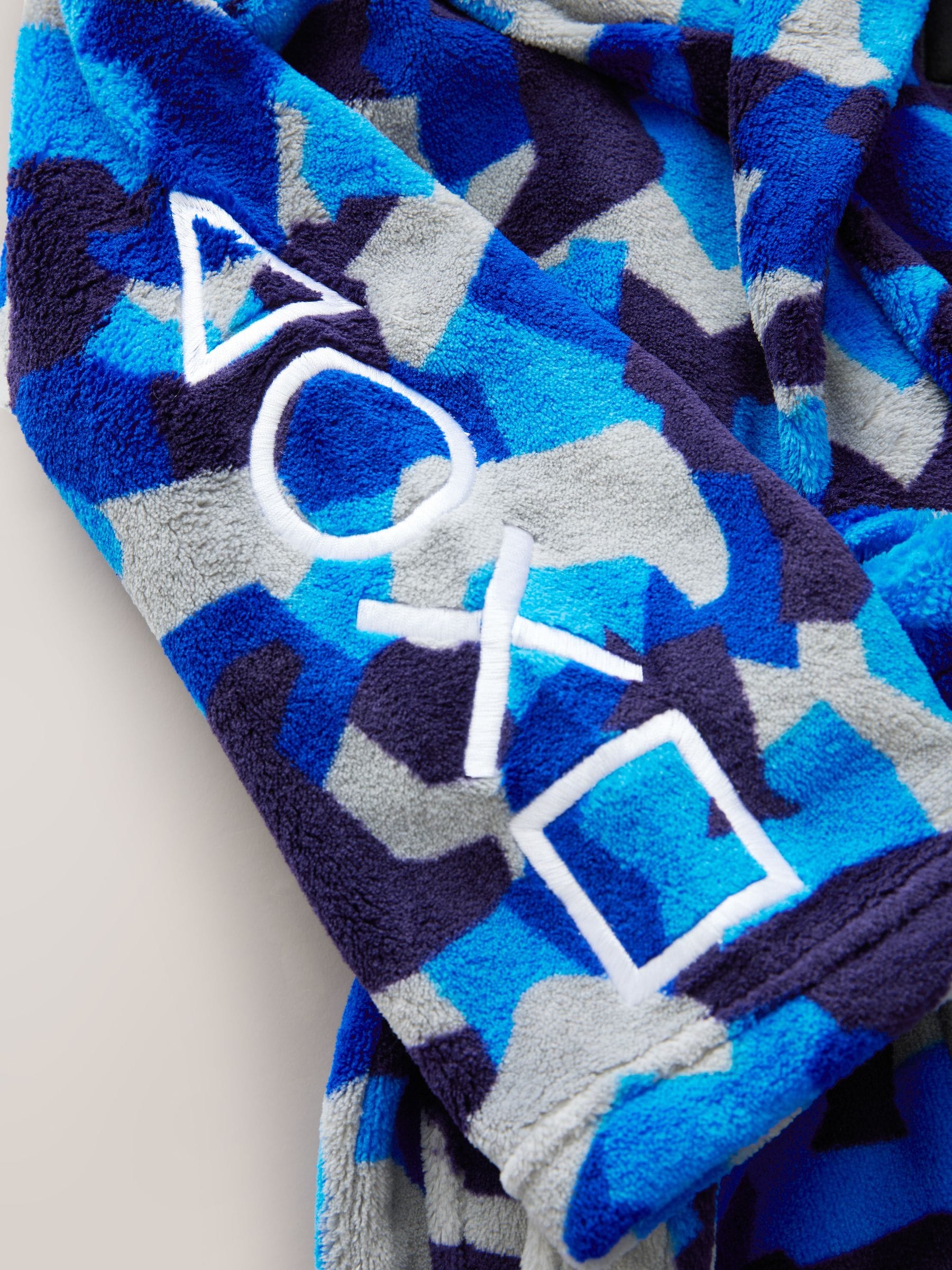 Blauw/wit Playstation - Damesbadjas (5-16jaar)