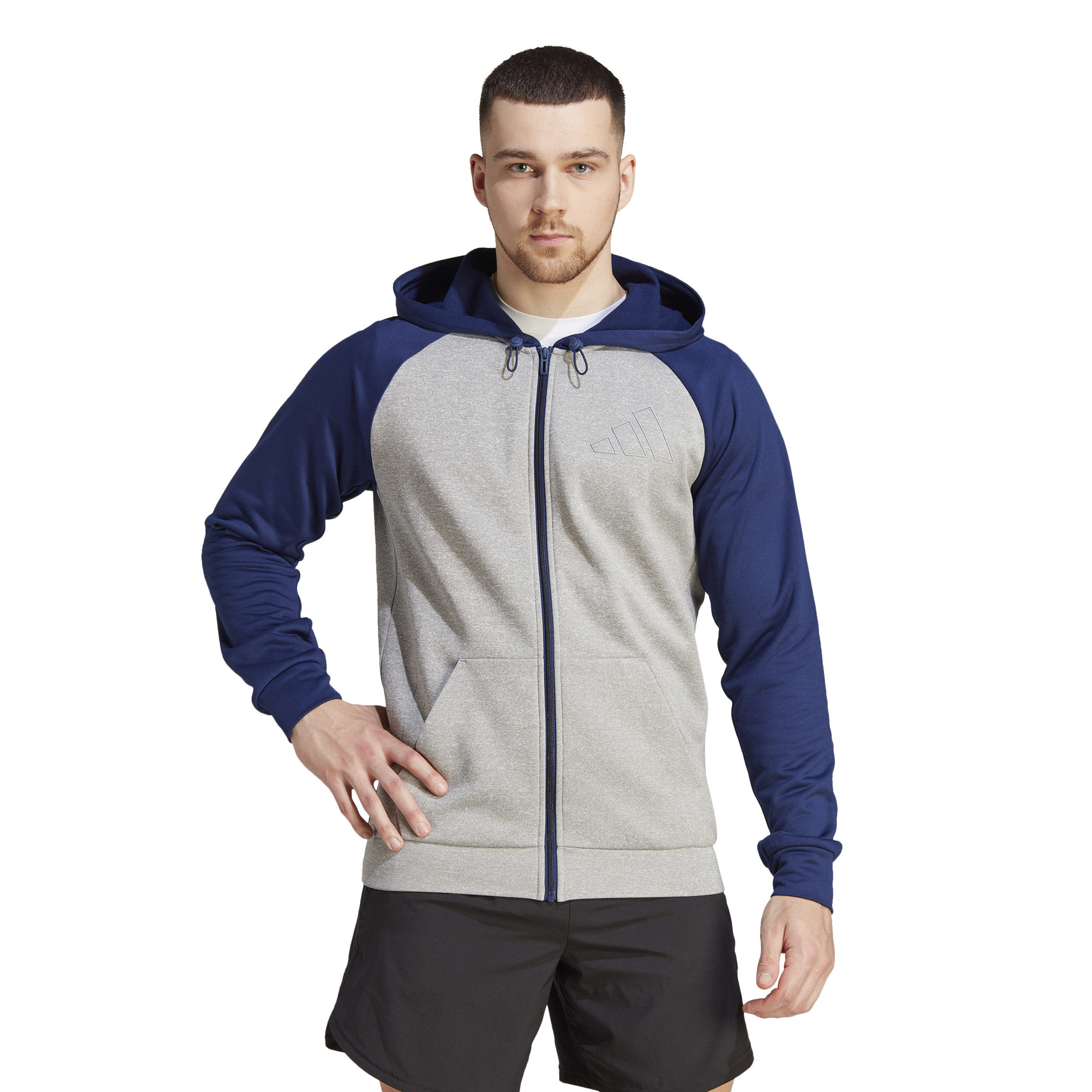 adidas GG Big Logo Gilet En Coton Hommes - Gris , Bleu Foncé
