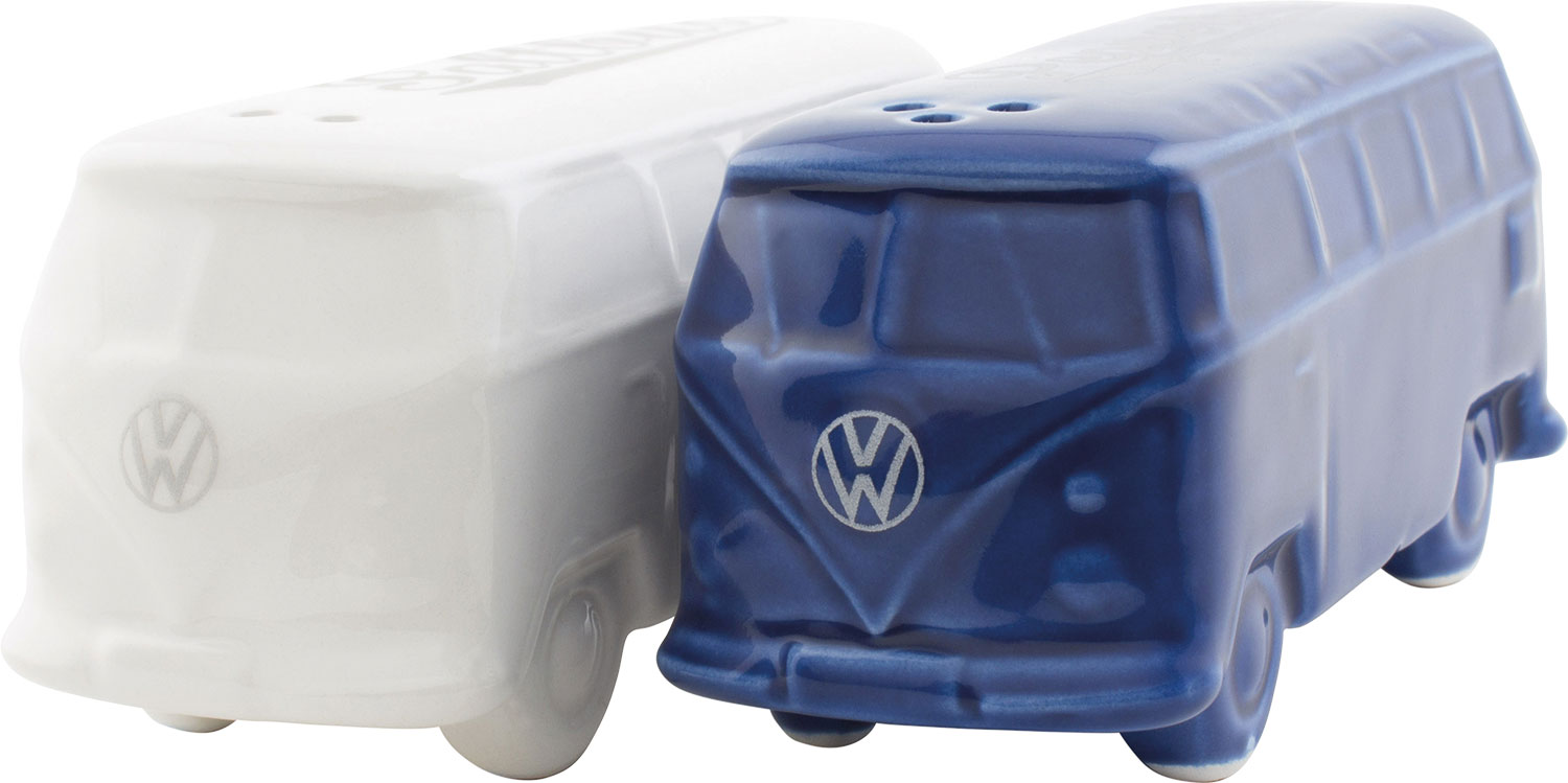 VW Collection T1 Bus Salz & Pfefferstreuer Blau / Weiß