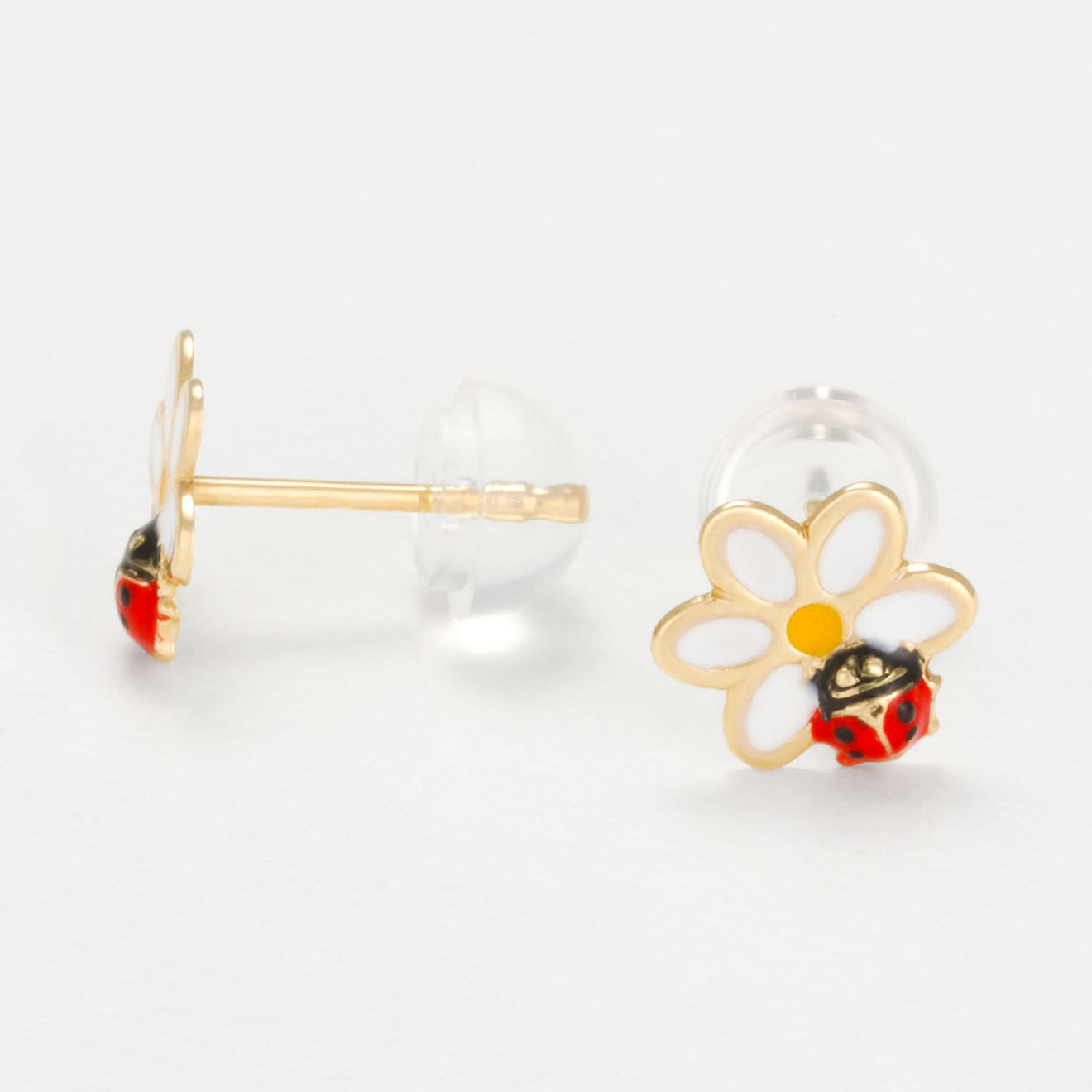 Oro di Oro Boucles d'oreilles enfant Ladybug or jaune