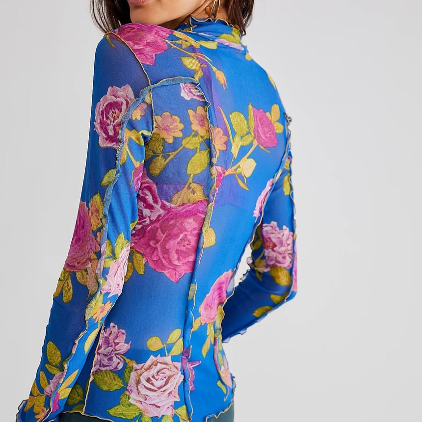 Genrovia - T-shirt met lange mouwen en bloemenprint
