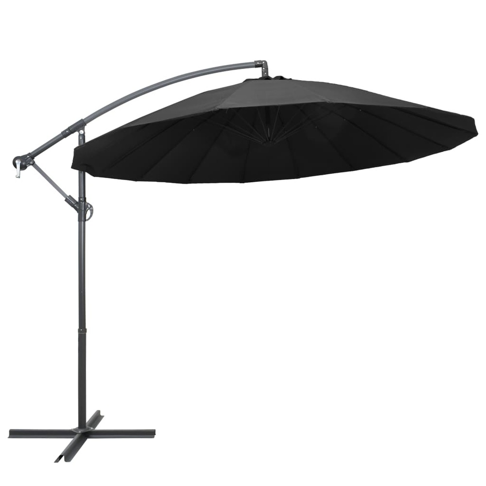 Parasol suspendu 3 m mât en aluminium anthracite