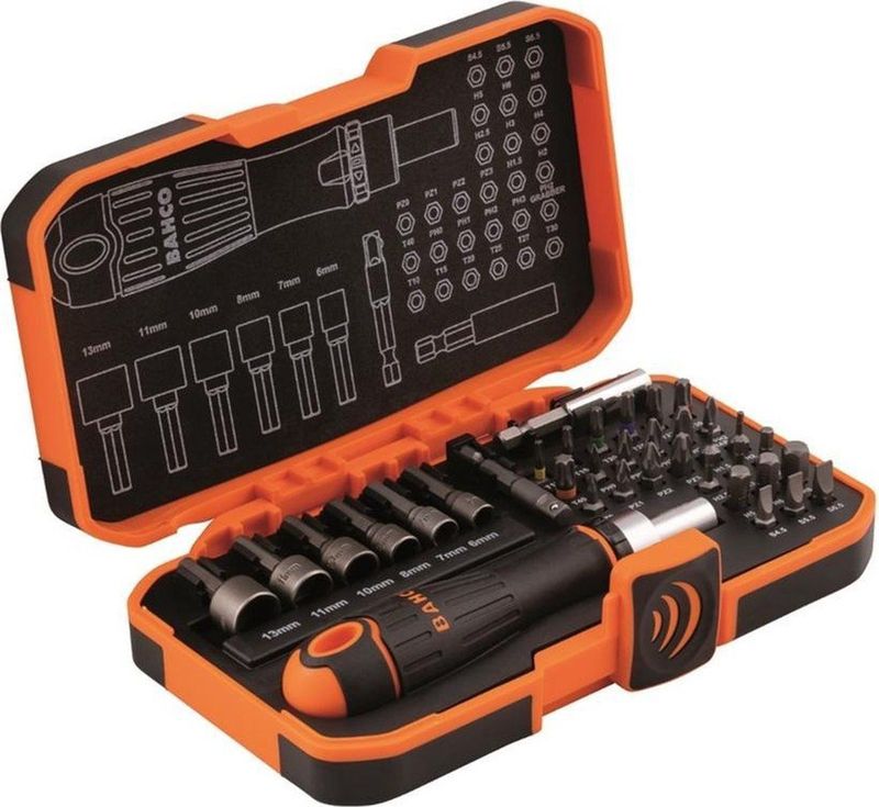 Bahco - 59/S36BCR - 36-Delige Bitset met Ratelschroevendraaier - Inclusief Magnetische Bithouder