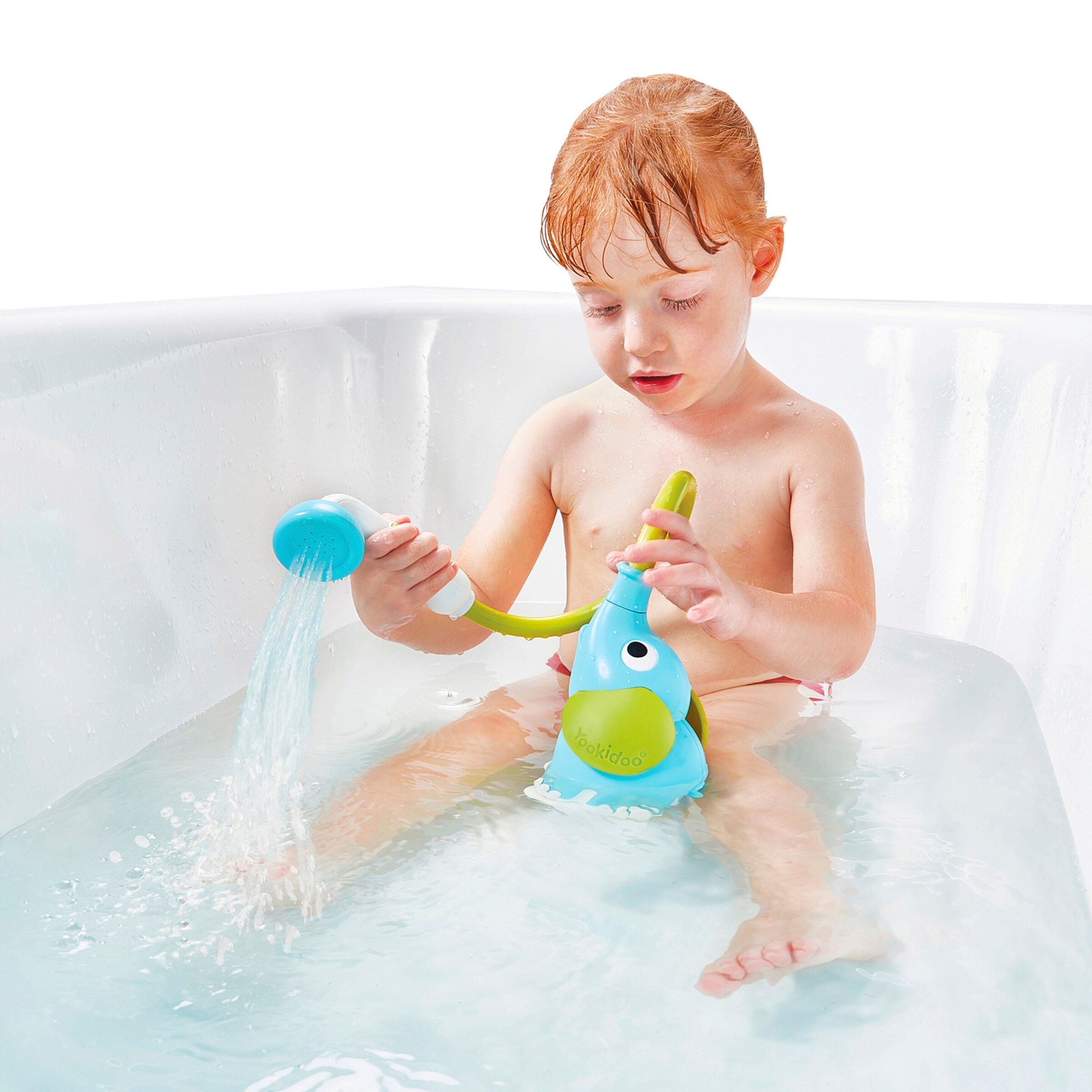 Yookidoo Babydusche Elefant hellblau/grün