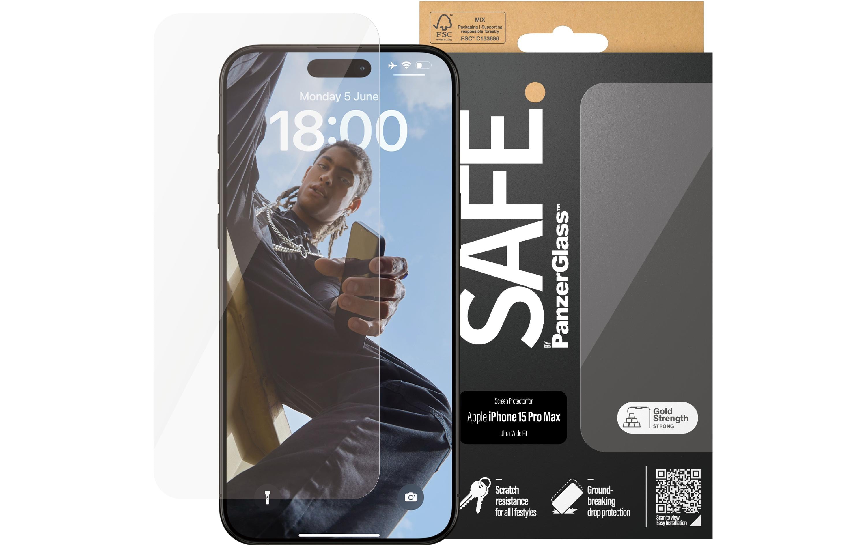 Displayschutz Ultra Wide Fit iPhone 15 Pro MaxDisplay-Schutzfolie für das Apple iPhone 15 Pro Max