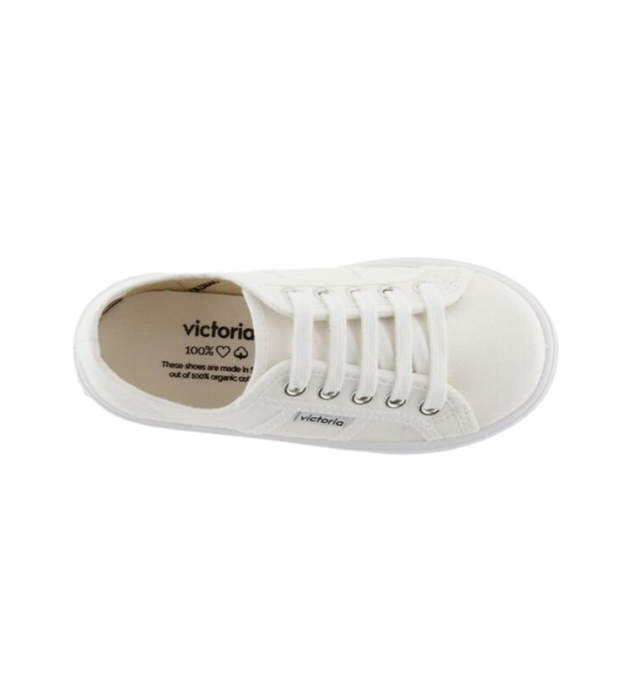 Victoria Plataforma de lona blanco -Altura plataforma: 4,5cm-