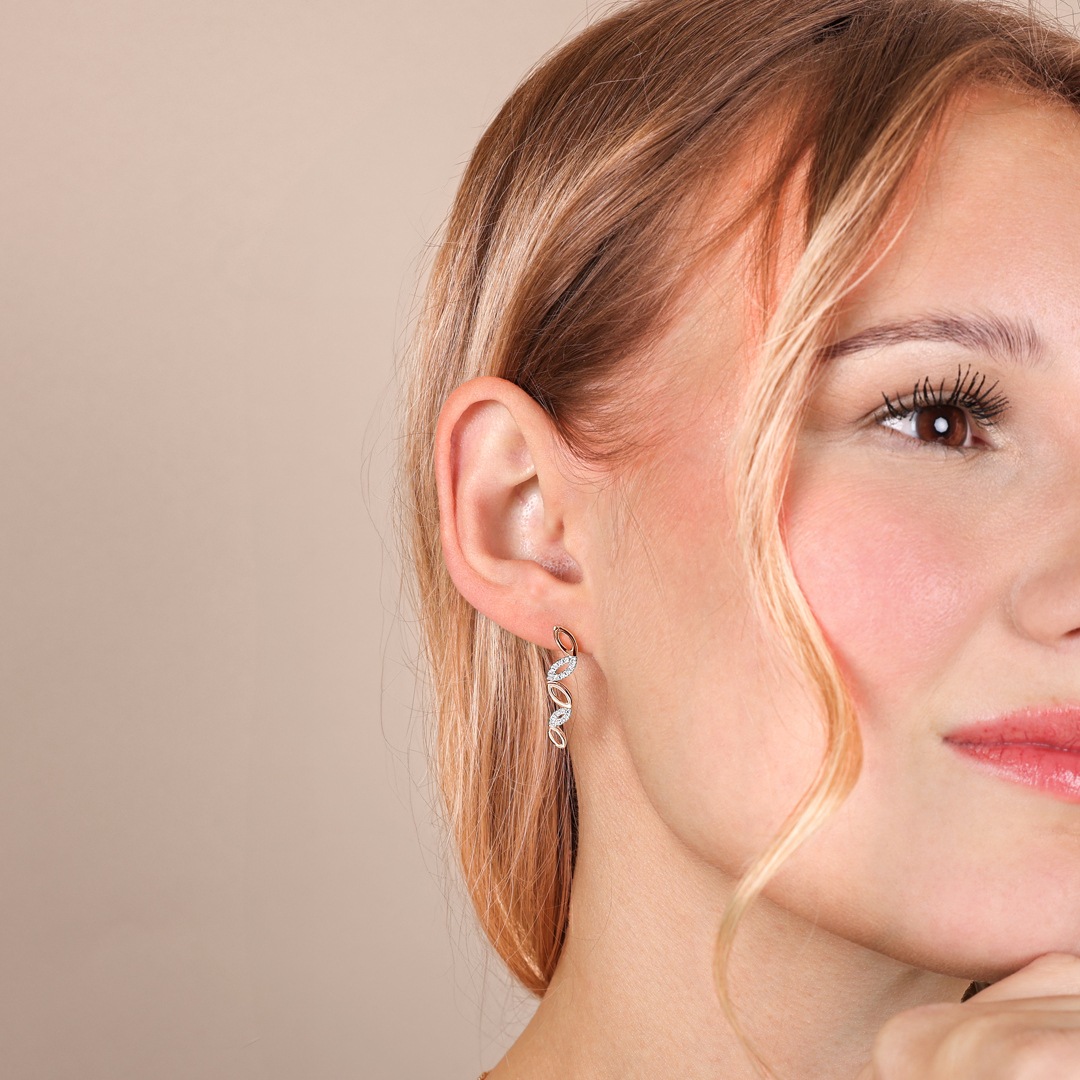 Ohrhänger 750/18 K Roségold mit Diamanten 0.23 ct H/si