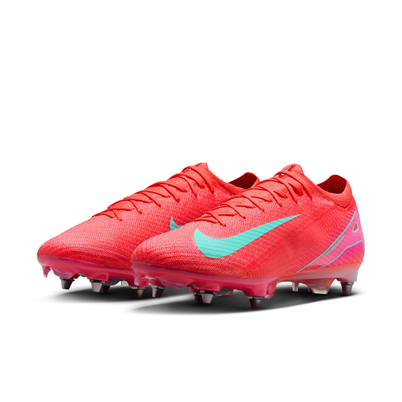 Nike Zoom Mercurial Vapor 16 Elite IJzeren-Nop Voetbalschoenen (SG) Rood Turquoise Roze