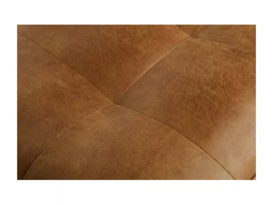 RODEO - Canapé vintage 3 places en cuir recyclé marron