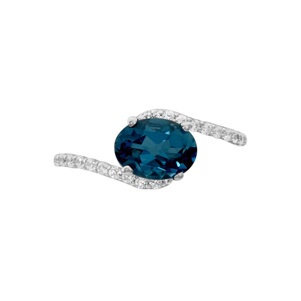 Bague Or Blanc Erwin Topaze Oxydes De Zirconium
