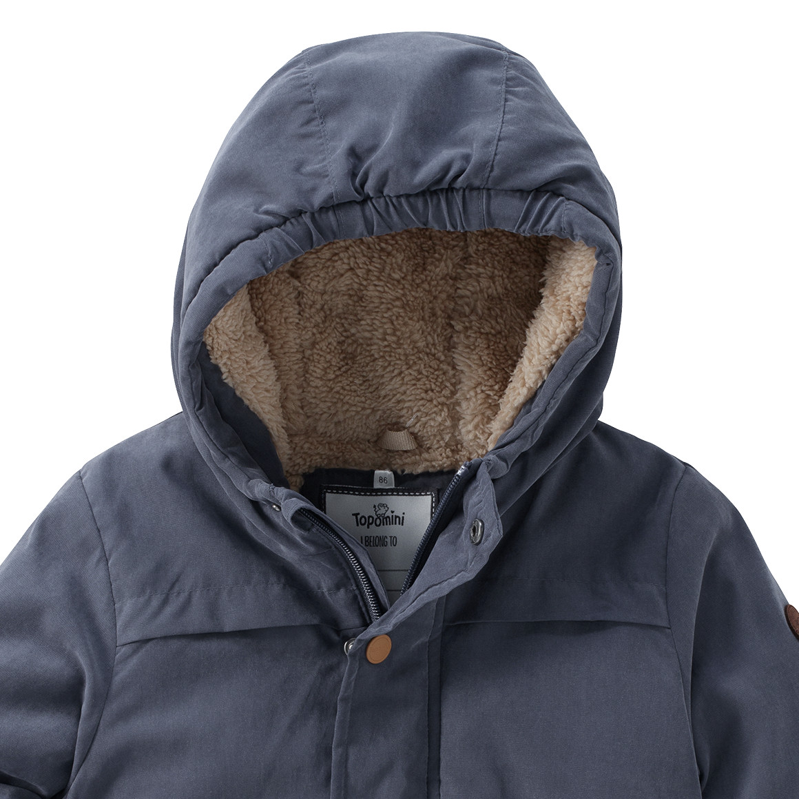 Topomini Baby Jacke mit Teddyplüsch blaugrau