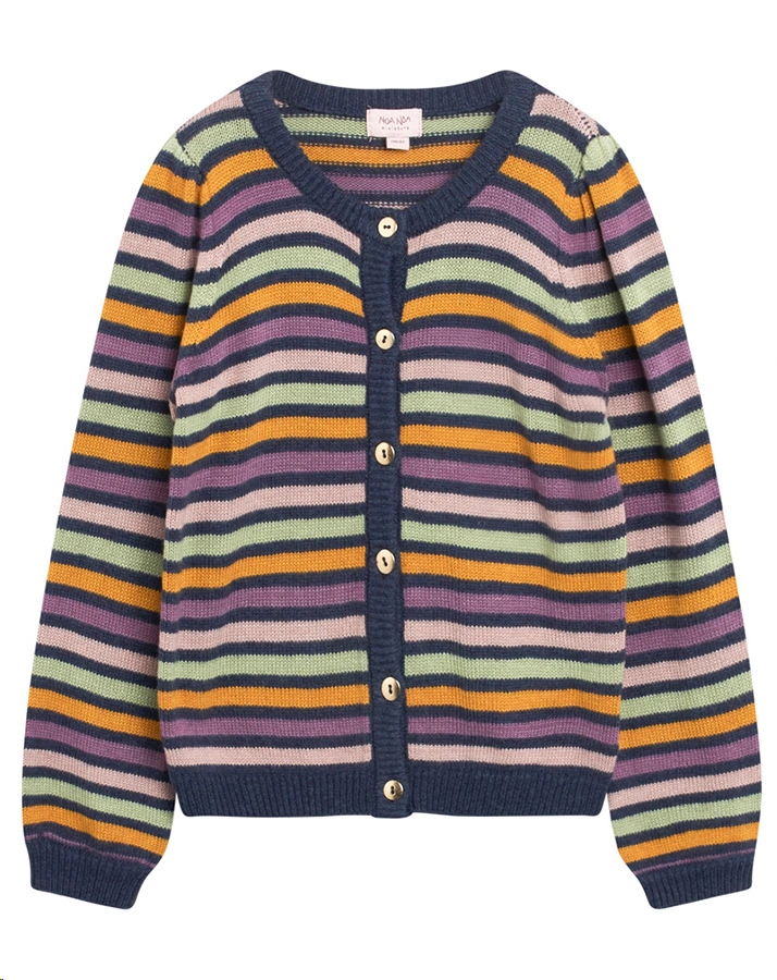 Strickjacke MINI FULL STRIPED mit Wolle in art multicolour