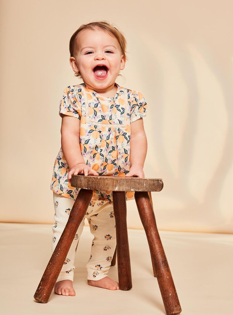 Blouse vanille en satin à fruits