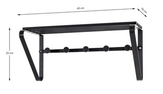 Wandgarderobe 45 x 20 cm Schwarz