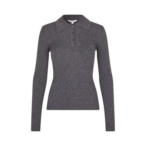 mbyM Paoula-M Polo Striktrøje, Grey Melange, S