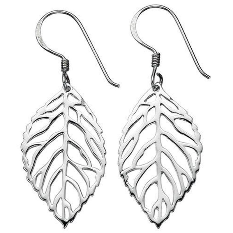 Boucle d'oreille feuille en argent 925/1000