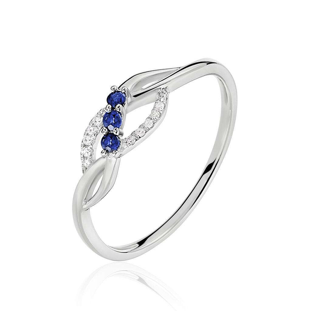 Bague Rosalyne Or Blanc Saphir Et Diamant