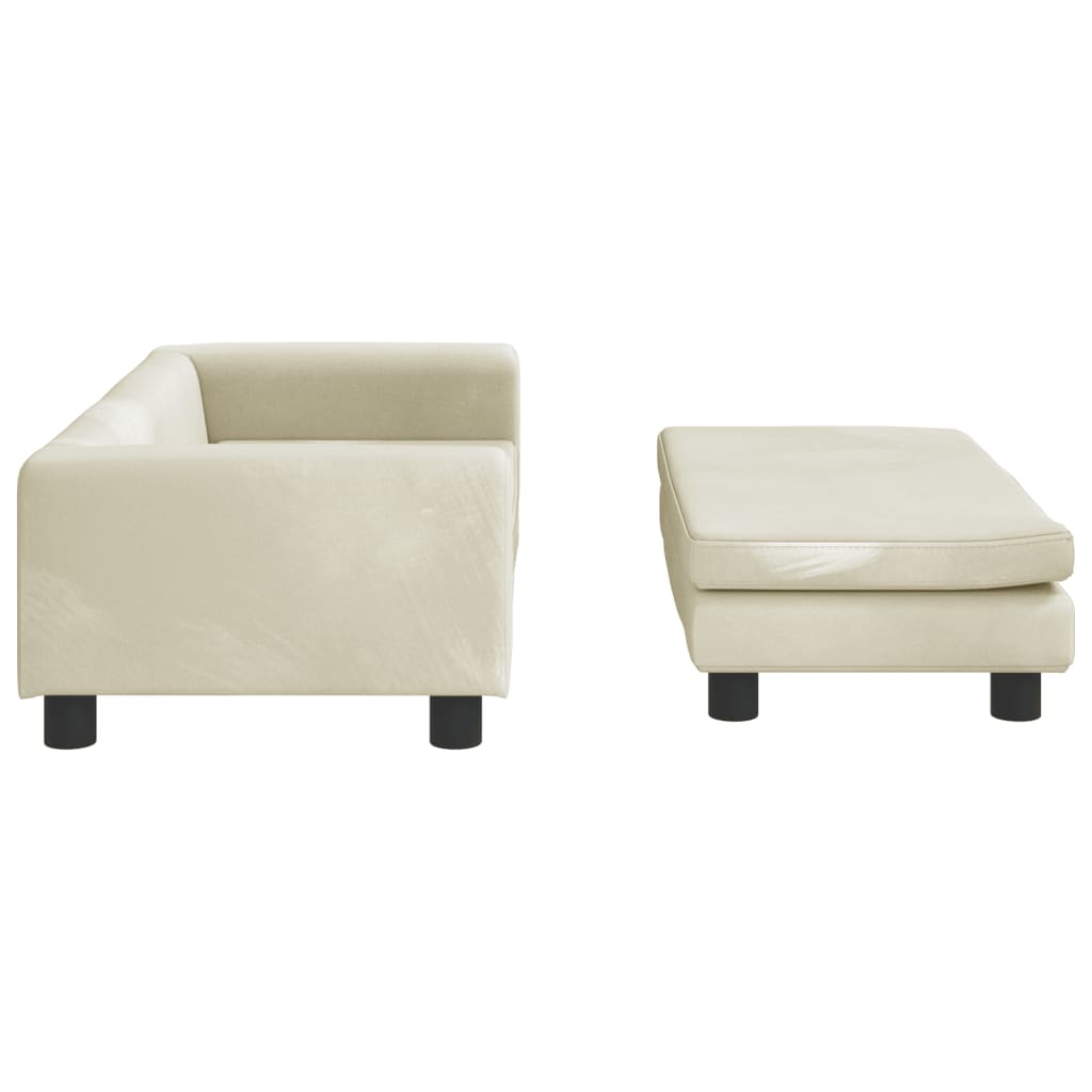 Cama para cães vidaXL com extensão, veludo creme, 100x50x30 cm