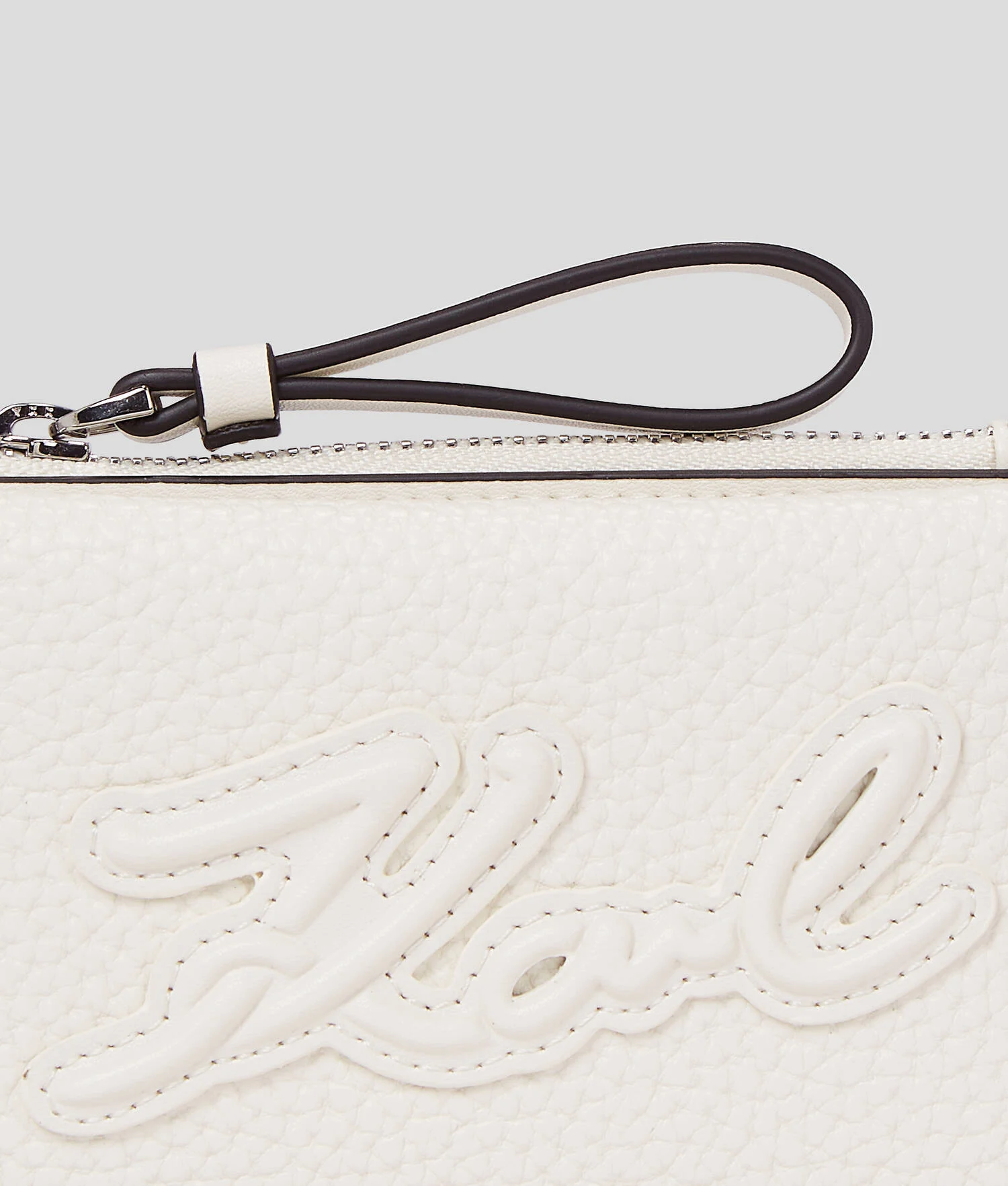 PORTE-CARTES ZIPPÉ EN CUIR GRAINÉ K/SKUARE