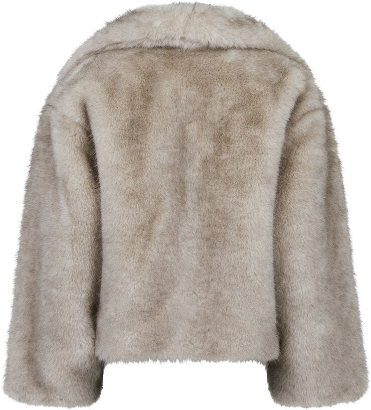 Neo Noir Stephanie Faux Fur Jacket Beige