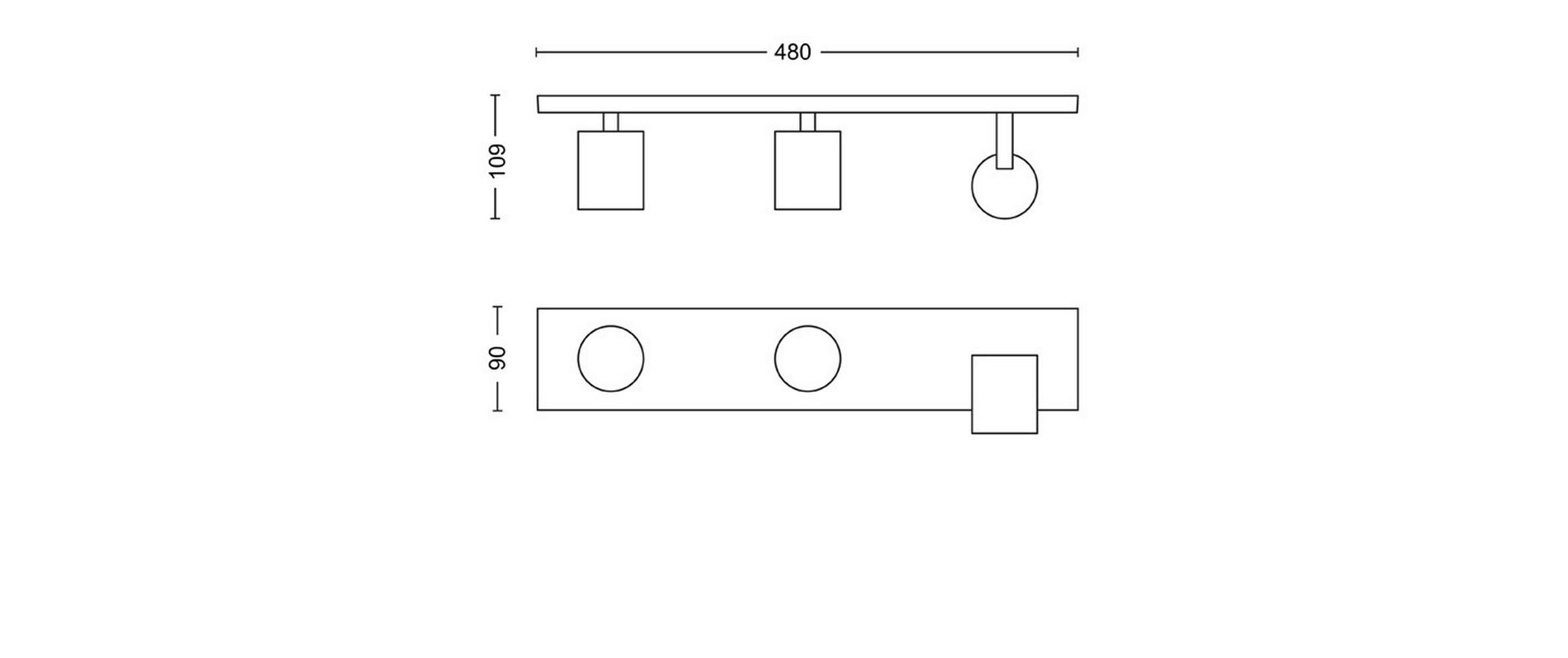 Aufbauspot MyLiving Runner, 3 x GU10, 20W, SchwarzAufbauleuchte mit beweglichem Leuchtenkopf