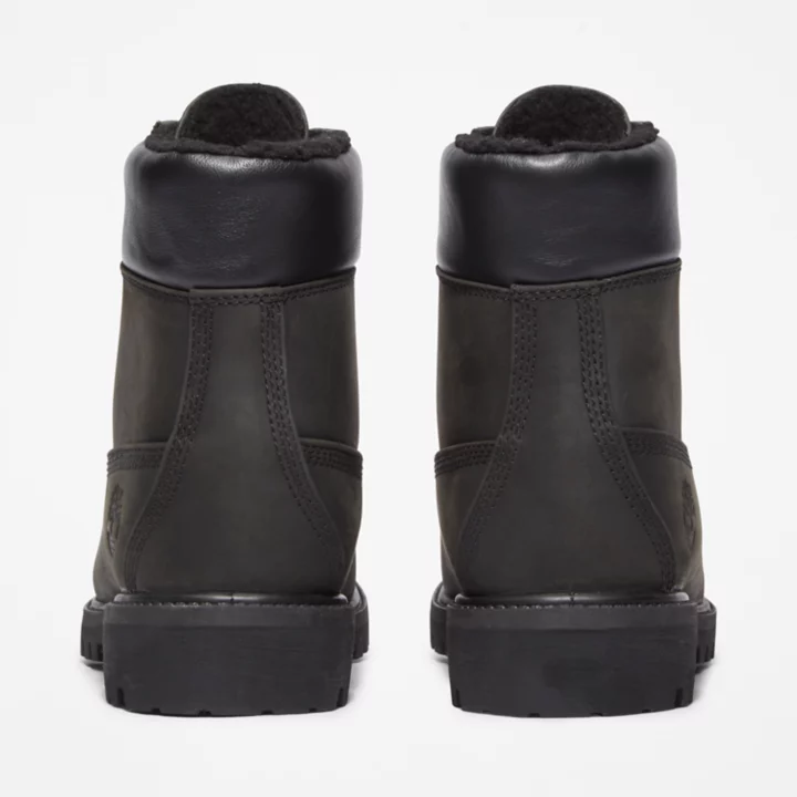 Bota de inverno impermeável Timberland Premium de 6 polegadas para homem, na cor preta.