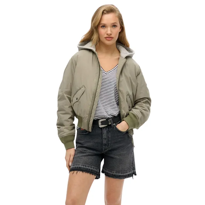 Superdry Slub Embroidered V-Neck Shirt Dames