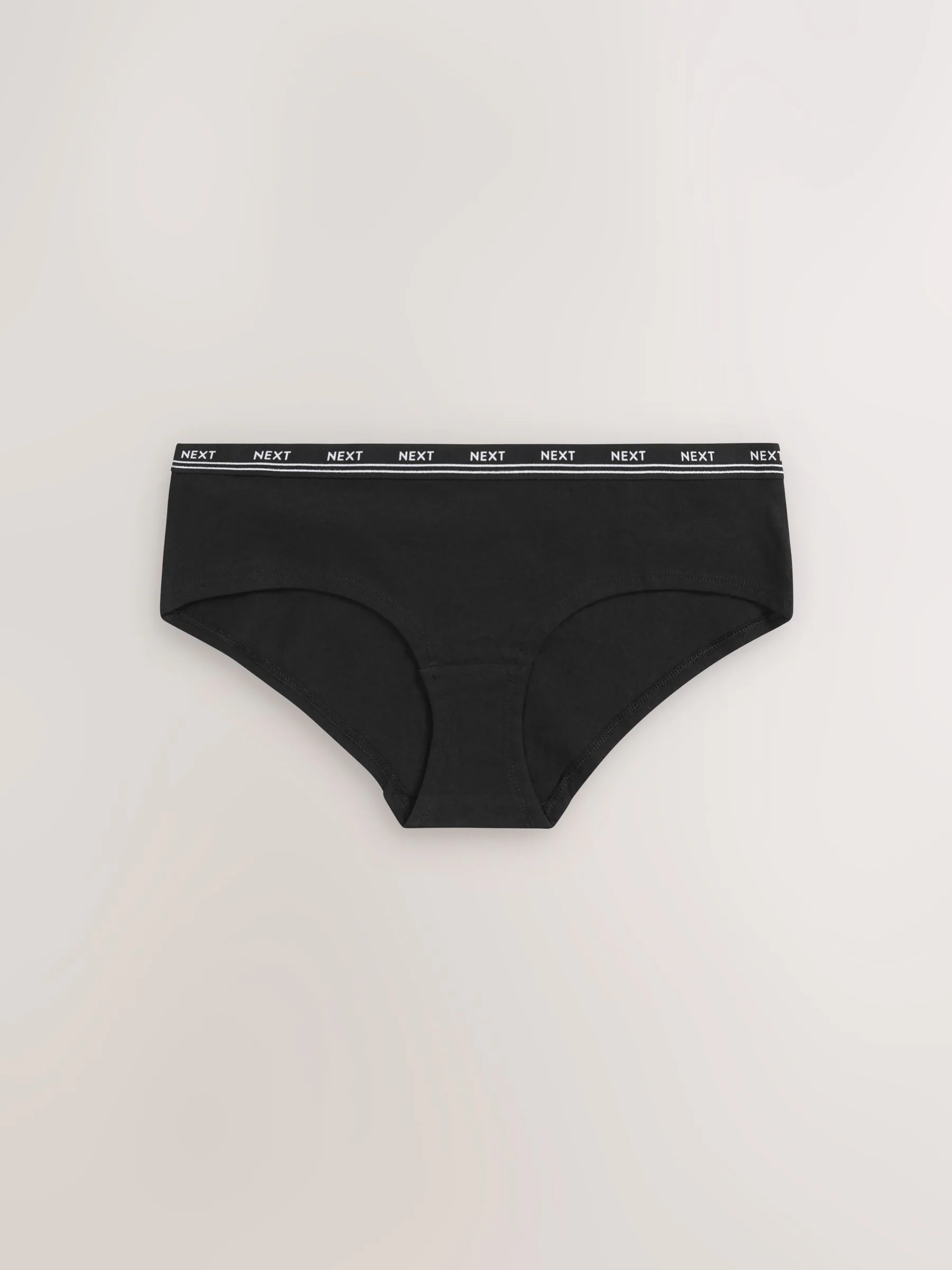 Zwart - 4 Katoenen slipjes met logotailleband