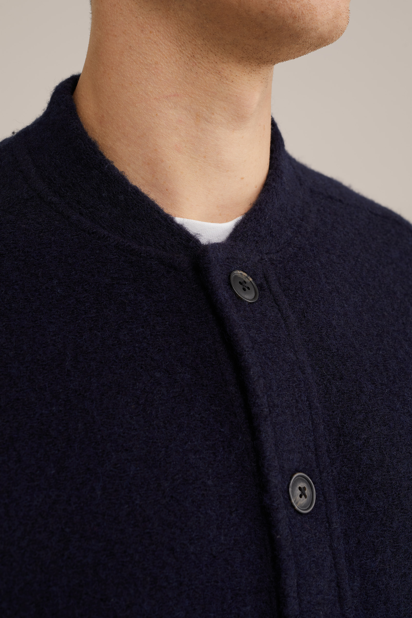 vest van wolmix WE Fashion Donkerblauw