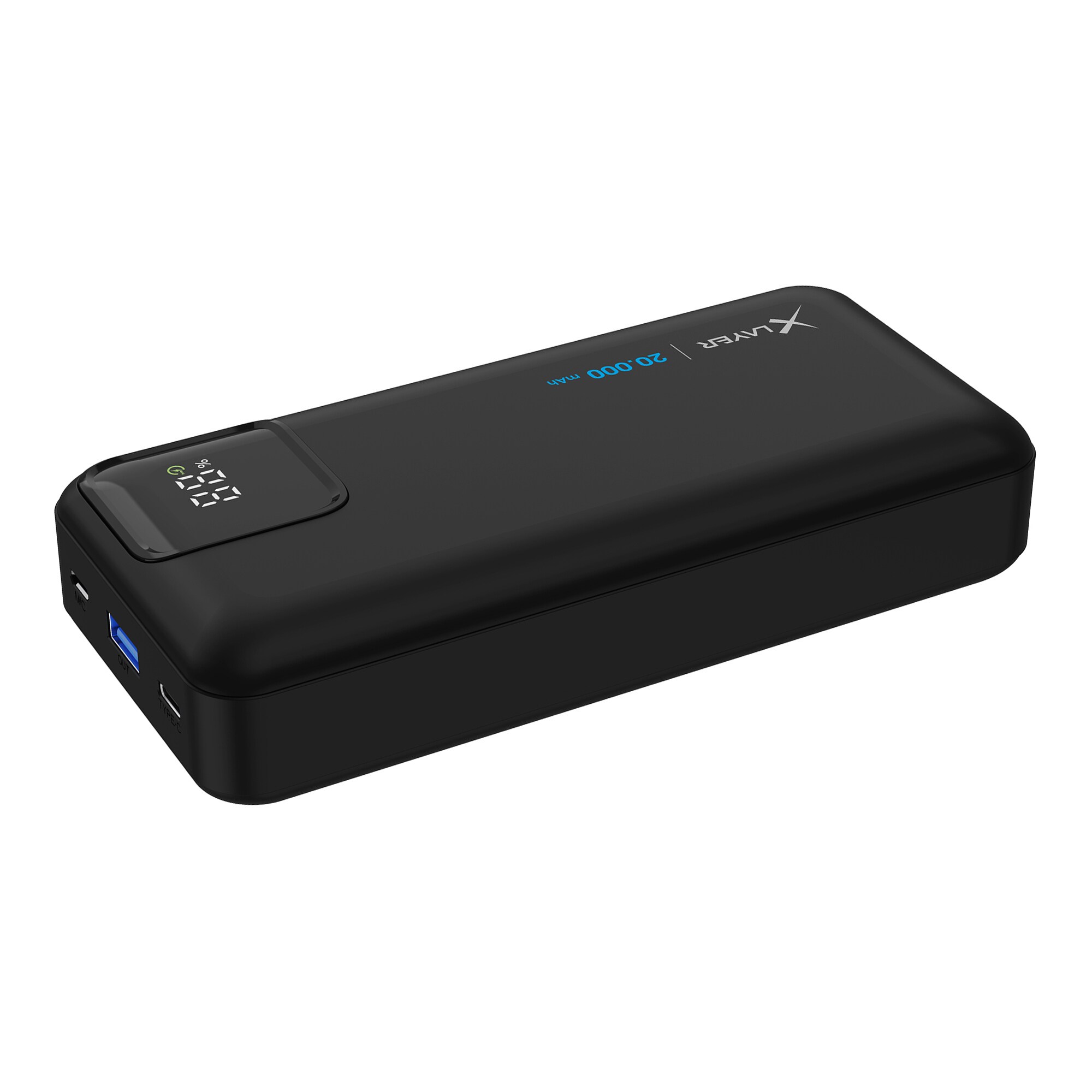 Xlayer Powerbank PD 20W 20.000 mAh integrierte Kabel USB-C und Lightning