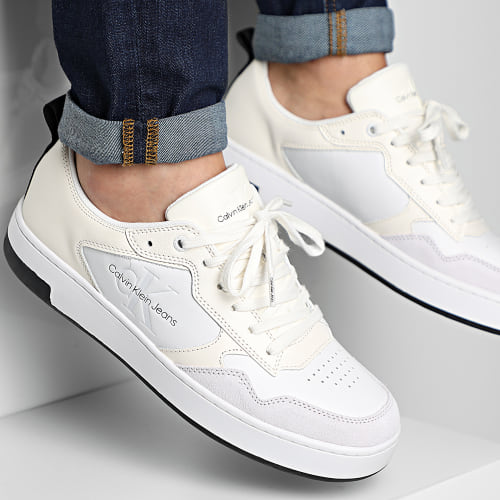 Baskets Cupsole Low Leather Mono 0574 Ivory Ghost Grey Black