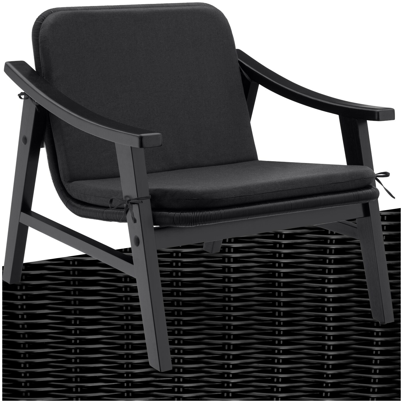 tectake® Rattan Stuhl, mit lackiertem Holzgestell, höhenverstellbare Füße, 69 x 76 x 69,5 cm
