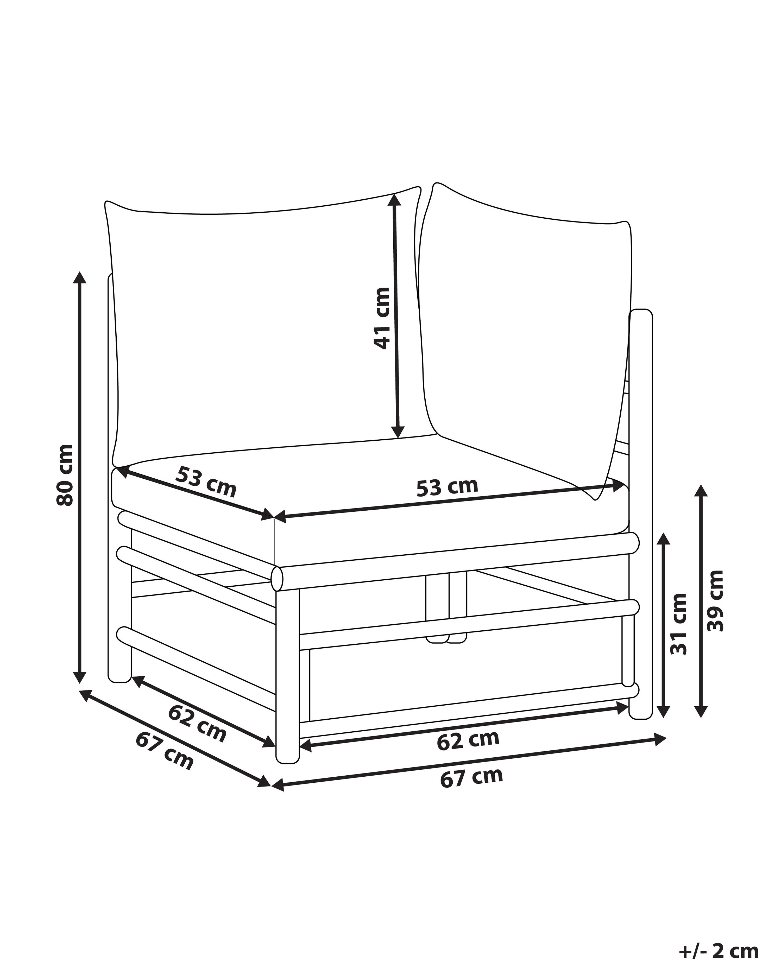 Tuin hoekmodule CERRETO Bamboehout Taupe