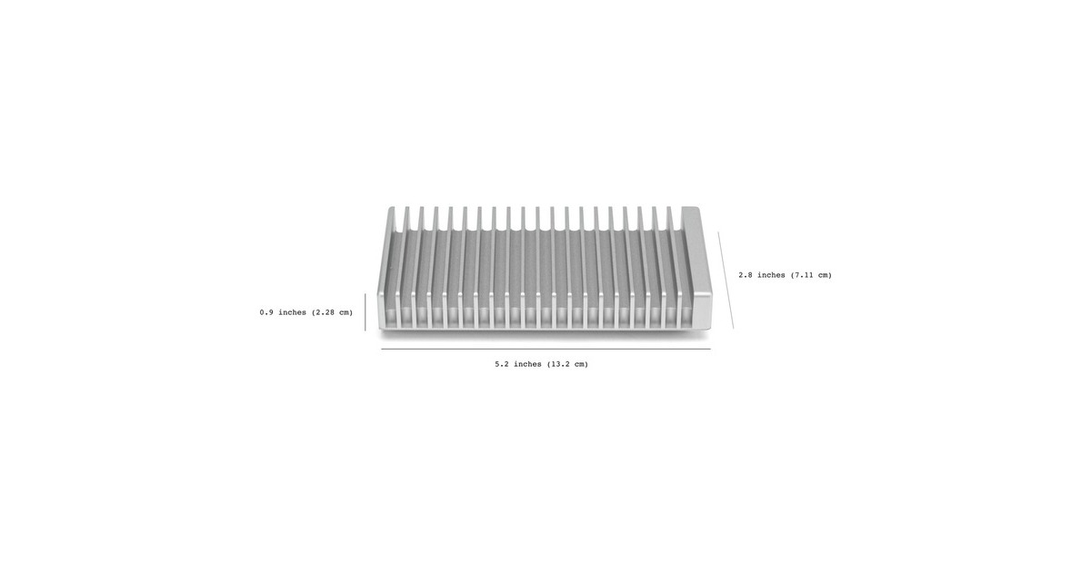 OWCExpress 1M2 1 TB externe SSD  (Zilver/aluminium, USB4 / Thunderbolt)