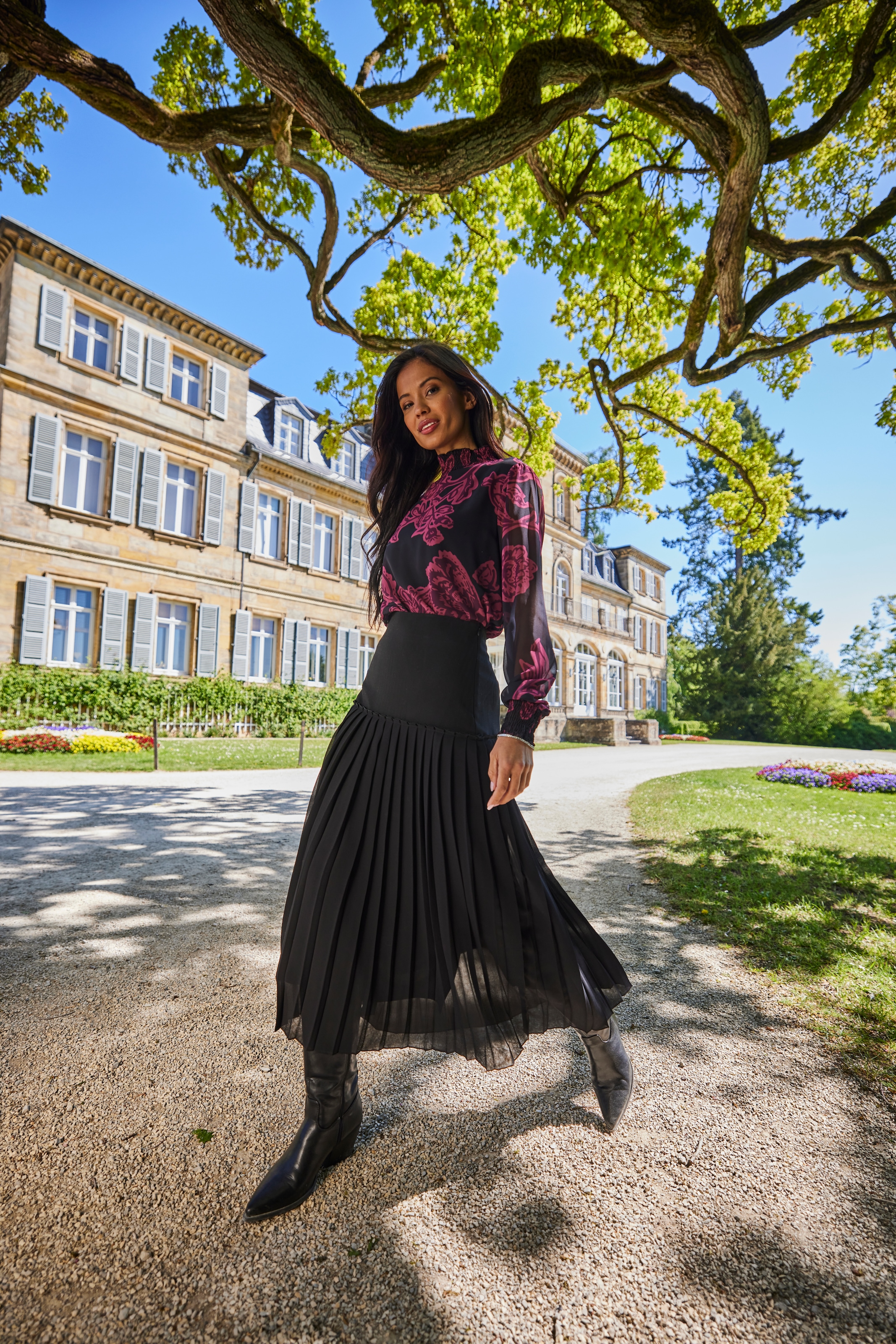 Aniston SELECTED Plisseerock , aus edlem Chiffon - NEUE KOLLEKTION