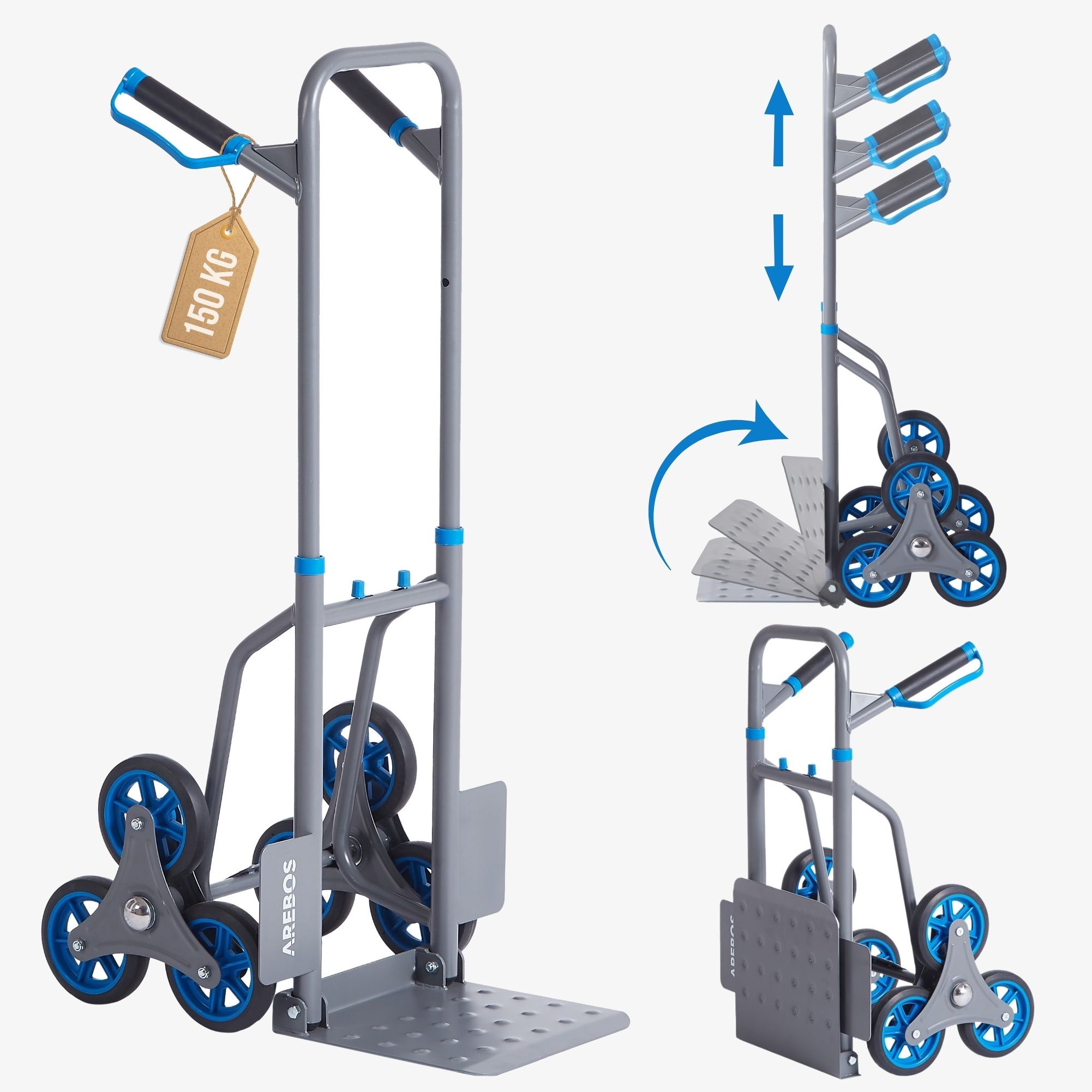 Treppensackkarre 150 kg Anthrazit