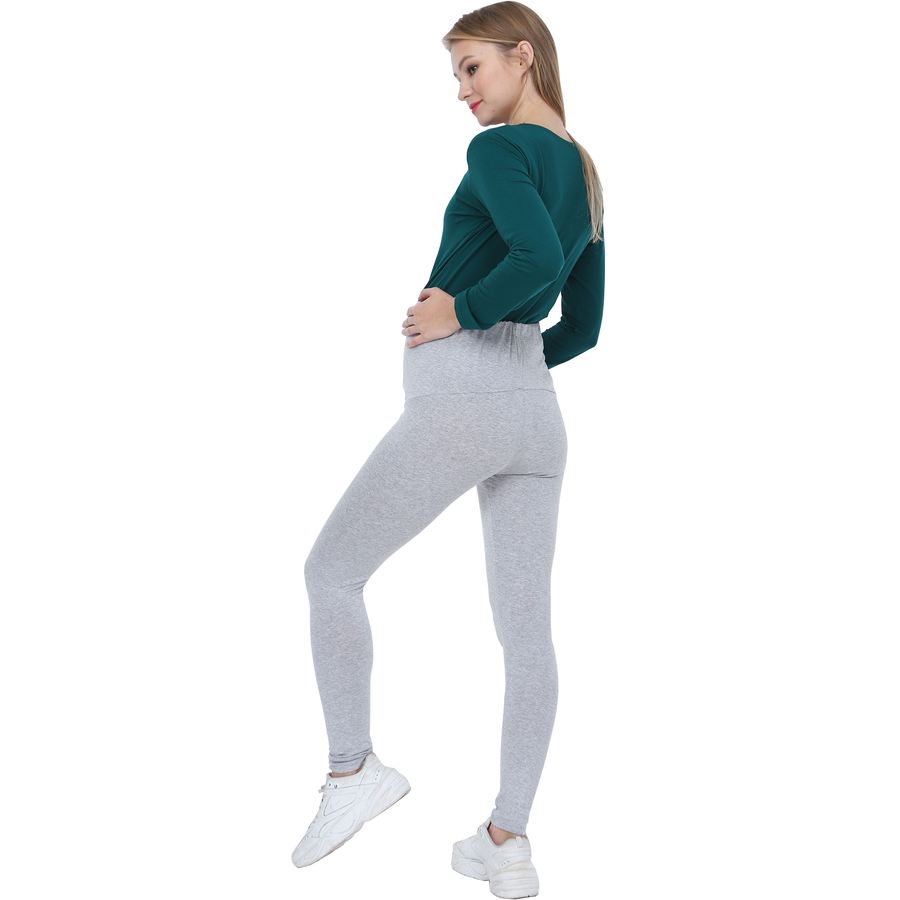 M.M.C. Umstandsleggings Komfortabel Hellgrau