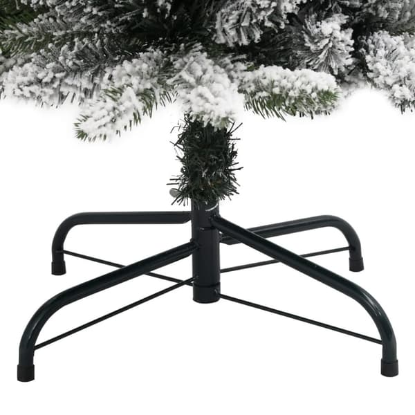vidaXL Slankt kunstig juletre med flokket snø 180 cm PVC og PE